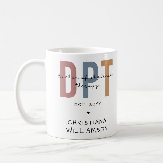 Individuelle Name DPT Arzt für Physikalische Thera Kaffeetasse (Links)
