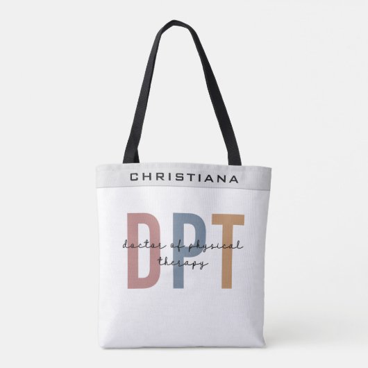 Individuelle Name DPT Arzt für Physikalische Thera Tasche (Rückseite)