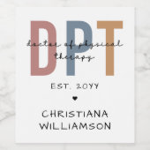 Individuelle Name DPT Arzt für Physikalische Thera Weinetikett (Einzelnes Label)