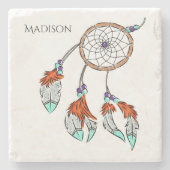 Individuelle Name Dreamcatcher stone Untersetzer (Vorderseite)