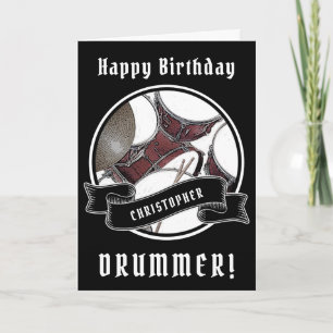 Individuelle Name Drummer Birthday Card Drums Drum Karte