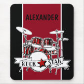 Individuelle Name Drummer Kid Rock Star Drum Musik Mousepad (Vorne)