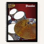 Individuelle Name Drummer Musician Drum Kit Rock & Notizblock (Vorderseite)