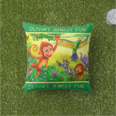 Individuelle Name-Dschungeltiere Kinderkissen Kissen (Golfball-Marker)