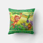 Individuelle Name-Dschungeltiere Kinderkissen Kissen (Rückseite)