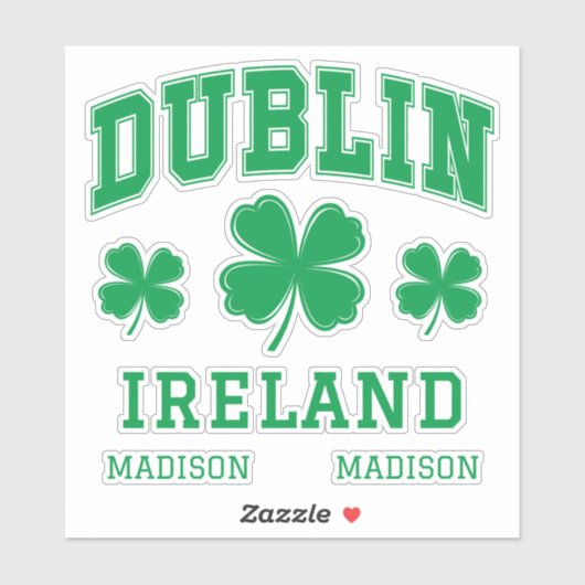 Individuelle Name Dublin Irland Aufkleber (Blatt)