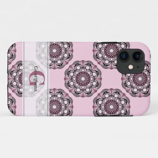 Individuelle Name Dusky Rose Cherry Blossom Dot Ma Case-Mate iPhone Hülle (Rückseite (Horizontal))