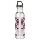 Individuelle Name Dusky Rose Cherry Blossom Dot Ma Edelstahlflasche (Rückseite)