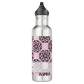 Individuelle Name Dusky Rose Cherry Blossom Dot Ma Edelstahlflasche (Rechts)