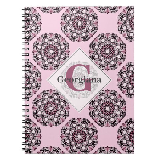 Individuelle Name Dusky Rose Cherry Blossom Dot Ma Notizblock (Vorderseite)