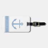 Individuelle Name Dusty Blue Nautical Gepäckanhänger (Vorderseite horizontal)