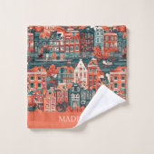 Individuelle Name Dutch Houses Pattern Badhandtuch Set (Waschlappen)