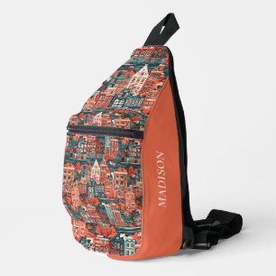Individuelle Name Dutch Houses Pattern Crossbody Bag