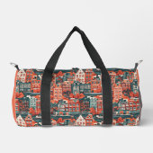 Individuelle Name Dutch Houses Pattern Duffle Bag (Vorderseite)