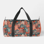 Individuelle Name Dutch Houses Pattern Duffle Bag (Rückseite)