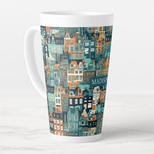 Individuelle Name Dutch Houses Pattern Milchtasse (Linke Ecke)