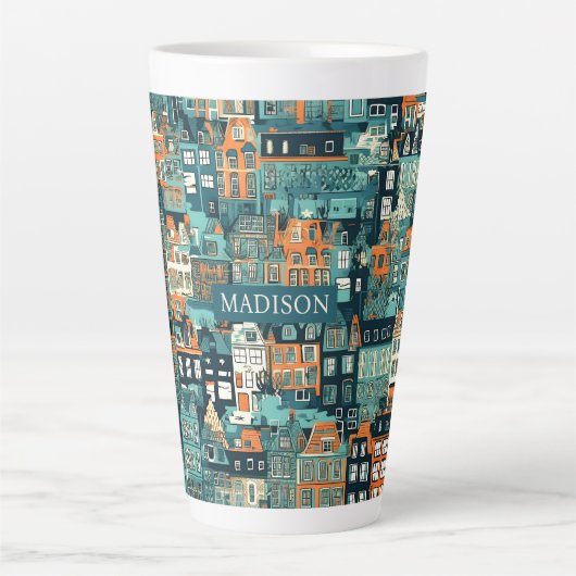 Individuelle Name Dutch Houses Pattern Milchtasse (Vorderseite)
