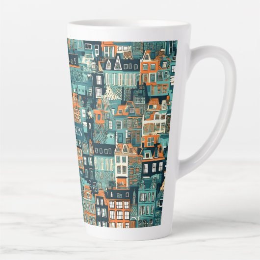 Individuelle Name Dutch Houses Pattern Milchtasse (Rechts)