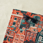 Individuelle Name Dutch Houses Pattern Strandtuch (Beispiel)