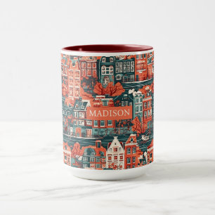 Individuelle Name Dutch Houses Pattern Tasse