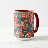 Individuelle Name Dutch Houses Pattern Tasse (VorderseiteRechts)
