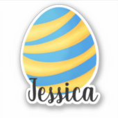 INDIVIDUELLE NAME EASTER EGG AUFKLEBER (Vorderseite)