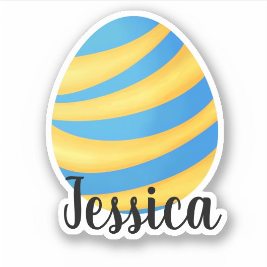 INDIVIDUELLE NAME EASTER EGG AUFKLEBER (Vorderseite)