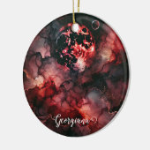 Individuelle Name Eerie Bloomonden Halloween Alkoh Keramik Ornament (Links)