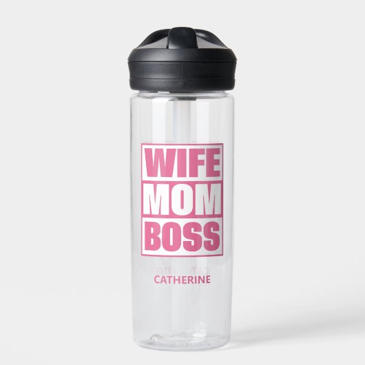 Individuelle Name Ehefrau - Mama - Boss Trinkflasche (Vorderseite)
