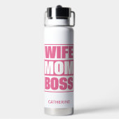 Individuelle Name Ehefrau - Mama - Boss Trinkflasche (Hinten)