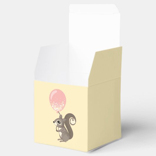 Individuelle Name Eichhörnchen mit rosa Ballon Geschenkschachtel (Geöffnet)