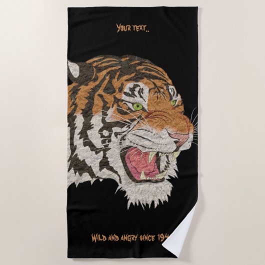 Individuelle Name Ein Phantastischer Tiger Strandtuch (Vorderseite)