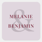 individuelle Name Einfach Elegant Lila Quadratischer Aufkleber (Vorderseite)