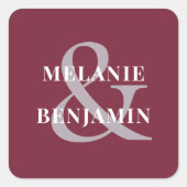 individuelle Name Einfach Elegante Rose Rosa Quadratischer Aufkleber (Vorderseite)