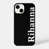 Individuelle Name Einfach Minimal Schlicht Schwarz iPhone Hülle (Rückseite)