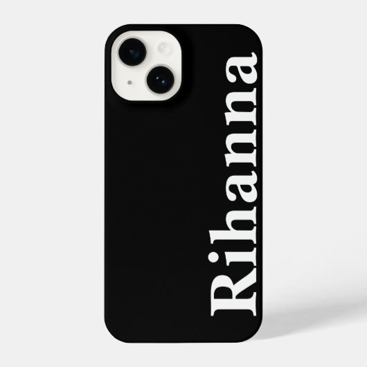 Individuelle Name Einfach Minimal Schlicht Schwarz iPhone Hülle (Rückseite)