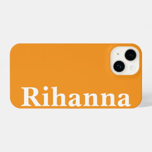 Individuelle Name Einfach minimale Schlichte Orang iPhone Hülle (Rückseite (Horizontal))