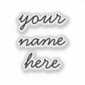 Individuelle Name Einfache minimale Skriptkleber Aufkleber (Vorderseite)