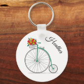 Individuelle Name Einrad Fahrrad Schlüsselanhänger (Vorderseite)