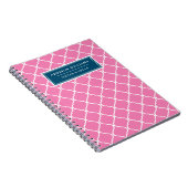 Individuelle Name Einzigartiges blaurosa Gittermus Notizblock (Rechte Seite)