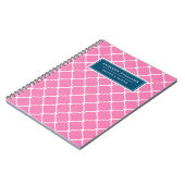 Individuelle Name Einzigartiges blaurosa Gittermus Notizblock (Linke Seite)