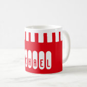 Individuelle Name Einzigartiges rotes Muster Kaffeetasse (VorderseiteRechts)