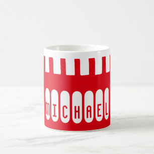 Individuelle Name Einzigartiges rotes Muster Kaffeetasse