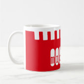 Individuelle Name Einzigartiges rotes Muster Kaffeetasse (Links)