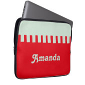Individuelle Name Einzigartiges rotes Muster Laptopschutzhülle (Vorne Rechts)