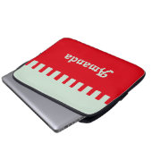 Individuelle Name Einzigartiges rotes Muster Laptopschutzhülle (Vorne Knopf)