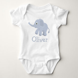 Individuelle Name-Elefant Baby Strampler