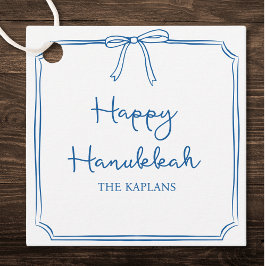 Individuelle Name Elegant Blue Bow Hanukkah GIft Geschenkanhänger