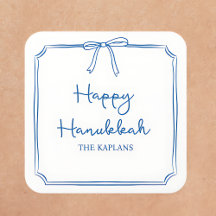 Individuelle Name Elegant Blue Bow Hanukkah GIft