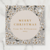 Individuelle Name Elegant Gold Grau Weihnachten Geschenkanhänger (Rückseite)